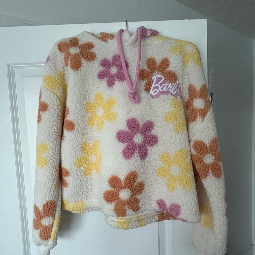 Barbie Cream Hoodie with Floral Design